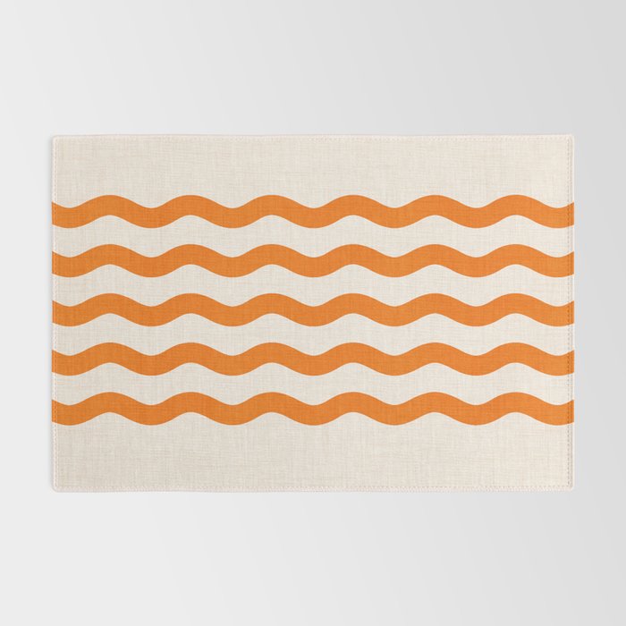 Coastal Orange / Modern Waves Series Rug Gallery Image 2