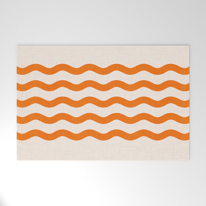 Coastal Orange / Modern Waves Series Welcome Mat Gallery Image 1