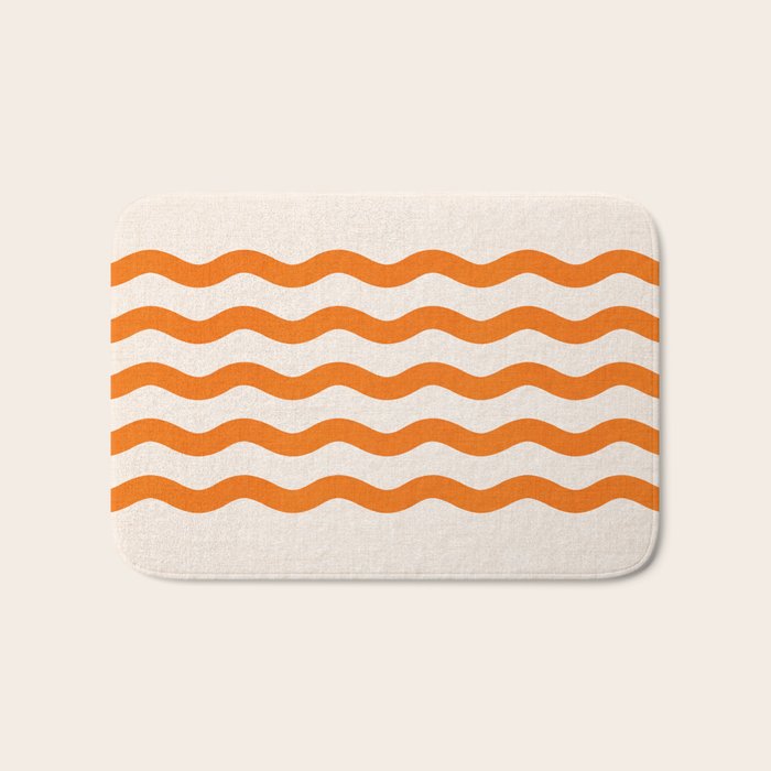 Coastal Orange / Modern Waves Series Bath Mat Gallery Image 1