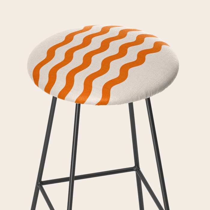 Coastal Orange / Modern Waves Series Stool Gallery Image 2