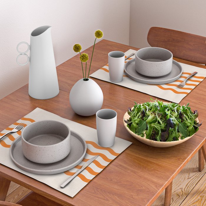 Coastal Orange / Modern Waves Series Placemat Gallery Image 2