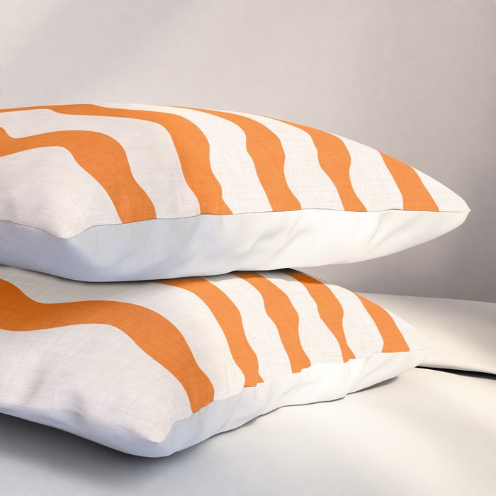 Coastal Orange / Modern Waves Series Pillow Sham Gallery Image 3