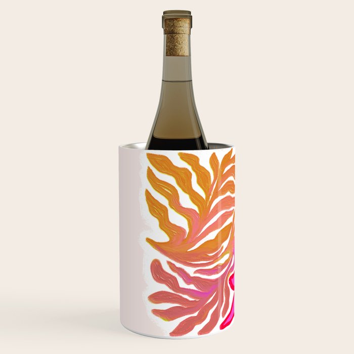 Painterly Nouveau bloom - imperfect bold textured floral art Wine Chiller Gallery Image 2