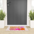 Painterly Nouveau bloom - imperfect bold textured floral art Welcome Mat Gallery Image 3