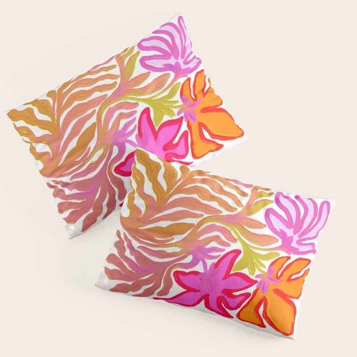Painterly Nouveau bloom - imperfect bold textured floral art Pillow Sham Gallery Image 3
