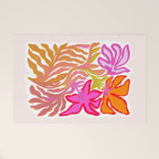 Painterly Nouveau bloom - imperfect bold textured floral art Welcome Mat Gallery Image 1