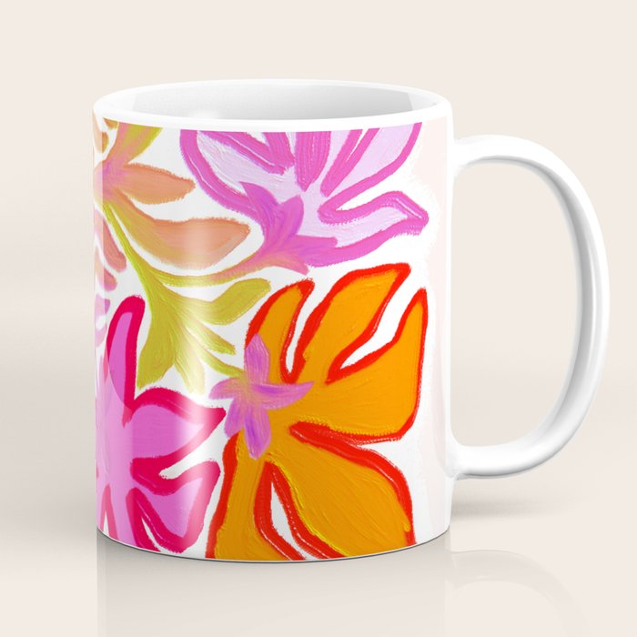 Painterly Nouveau bloom - imperfect bold textured floral art Coffee Mug Gallery Image 1