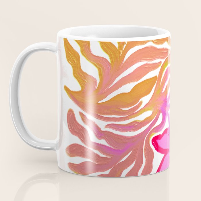 Painterly Nouveau bloom - imperfect bold textured floral art Coffee Mug Gallery Image 3