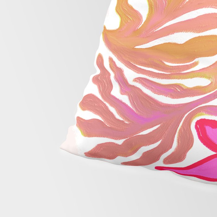 Painterly Nouveau bloom - imperfect bold textured floral art Pillow Sham Gallery Image 4