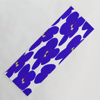Blue Retro Flowers #decor #society6 #buyart Yoga Mat Gallery Image 1