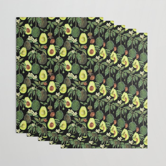 Avocado Fruit Plants - black Wrapping Paper Gallery Image 3