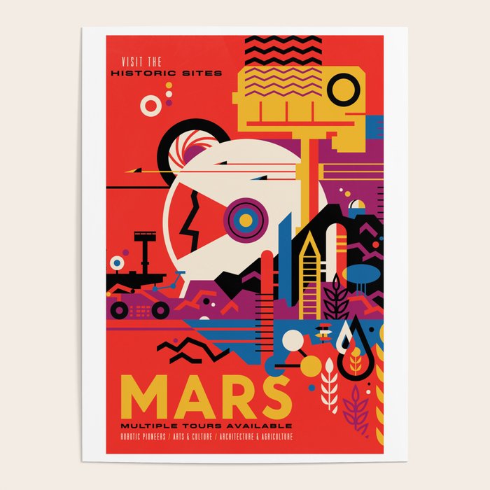 NASA Retro Space Travel Poster #9 Mars Poster Gallery Image 4