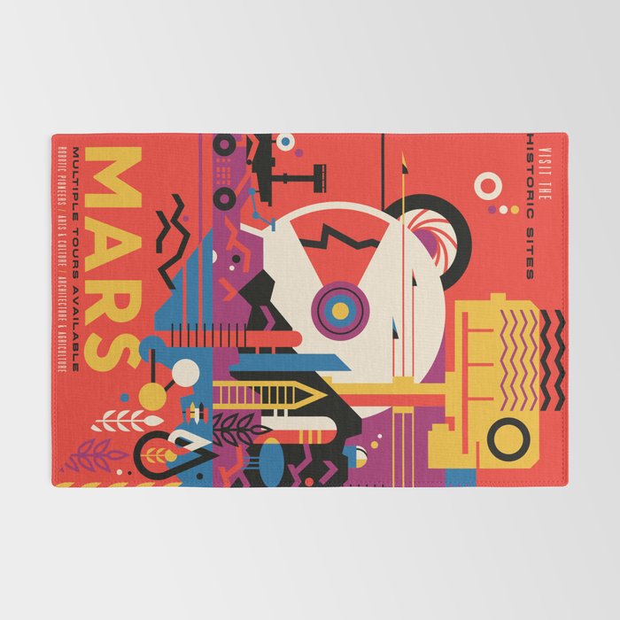 NASA Retro Space Travel Poster #9 Mars Rug Gallery Image 2