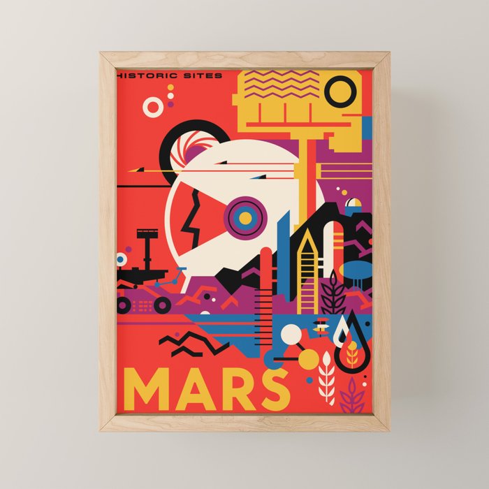 NASA Retro Space Travel Poster #9 Mars Mini Art Print Gallery Image 1