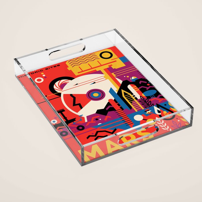 NASA Retro Space Travel Poster #9 Mars Acrylic Tray Gallery Image 1