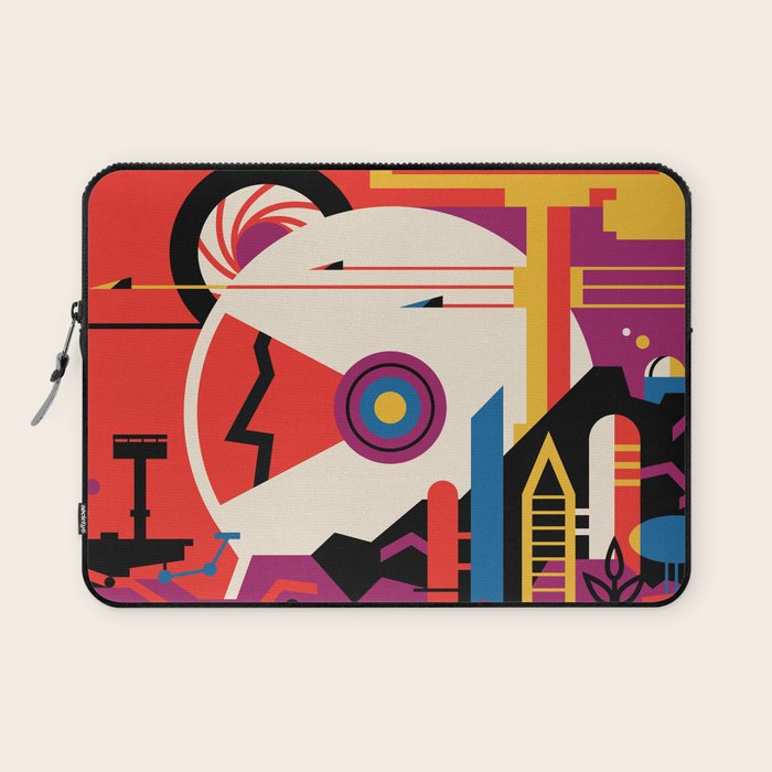 NASA Retro Space Travel Poster #9 Mars Laptop Sleeve Gallery Image 1