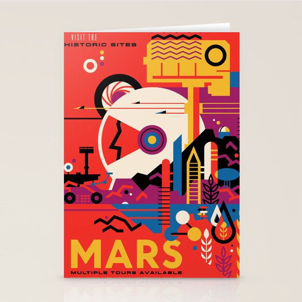 NASA Retro Space Travel Poster #9 Mars Stationery Card Gallery Image 1
