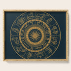Vintage Zodiac & Astrology Chart | Royal Blue & Gold Serving Tray Gallery Image 1