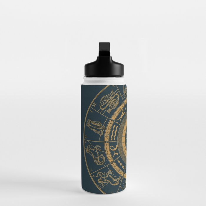 Vintage Zodiac & Astrology Chart | Royal Blue & Gold Water Bottle Gallery Image 3