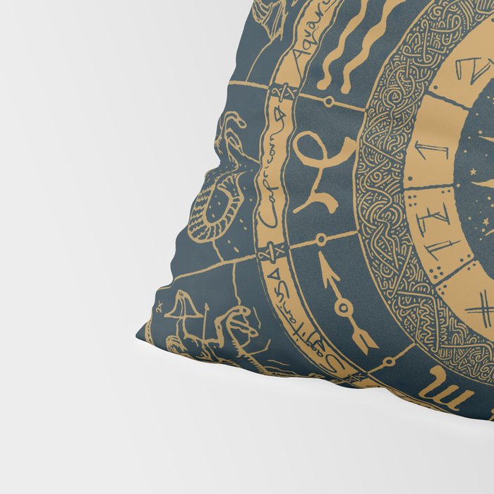 Vintage Zodiac & Astrology Chart | Royal Blue & Gold Pillow Sham Gallery Image 4