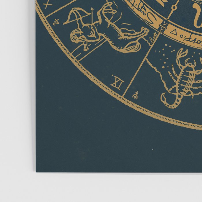 Vintage Zodiac & Astrology Chart | Royal Blue & Gold Poster Gallery Image 3