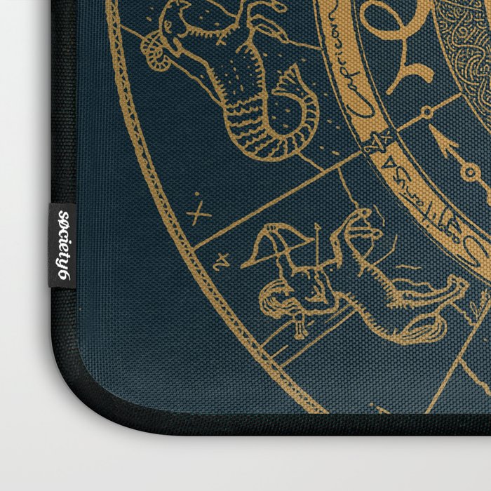 Vintage Zodiac & Astrology Chart | Royal Blue & Gold Laptop Sleeve Gallery Image 3