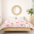 Classic Hot Pink Bows And Stripes Duvet Cover Gallery Image 3