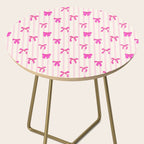 Classic Hot Pink Bows And Stripes Side Table Gallery Image 2