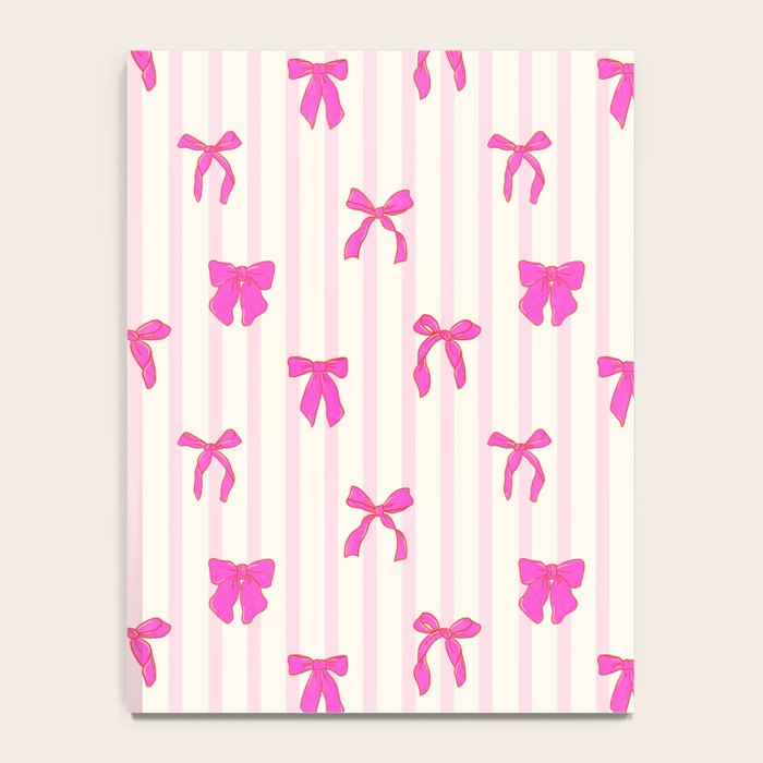 Classic Hot Pink Bows And Stripes Notebook Gallery Image 4