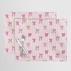 Classic Hot Pink Bows And Stripes Placemat Gallery Image 1