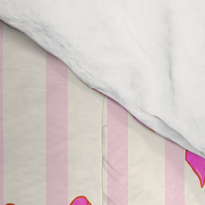 Classic Hot Pink Bows And Stripes Comforter Gallery Image 4