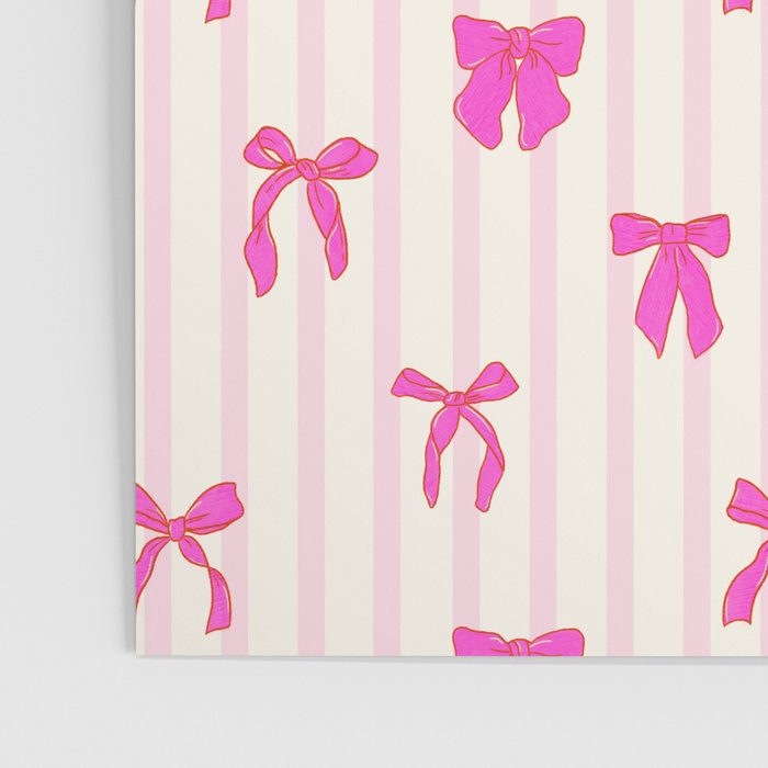 Classic Hot Pink Bows And Stripes Poster Gallery Image 3