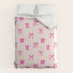Classic Hot Pink Bows And Stripes Comforter Gallery Image 6