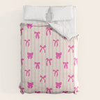 Classic Hot Pink Bows And Stripes Duvet Cover Gallery Image 6