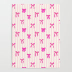 Classic Hot Pink Bows And Stripes Poster Gallery Image 4
