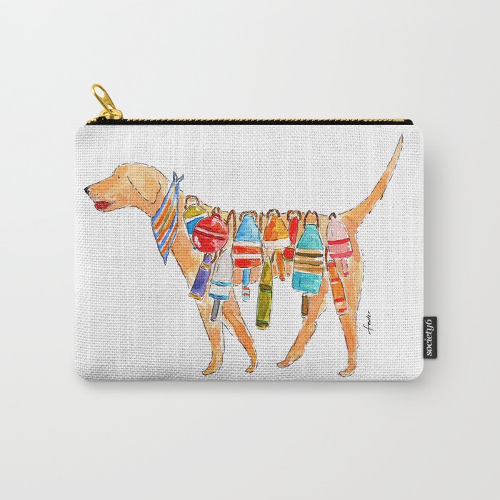 Yellow Dog Lab Buoy Beach Dog Watercolor Carry All Pouch Gallery Image 1