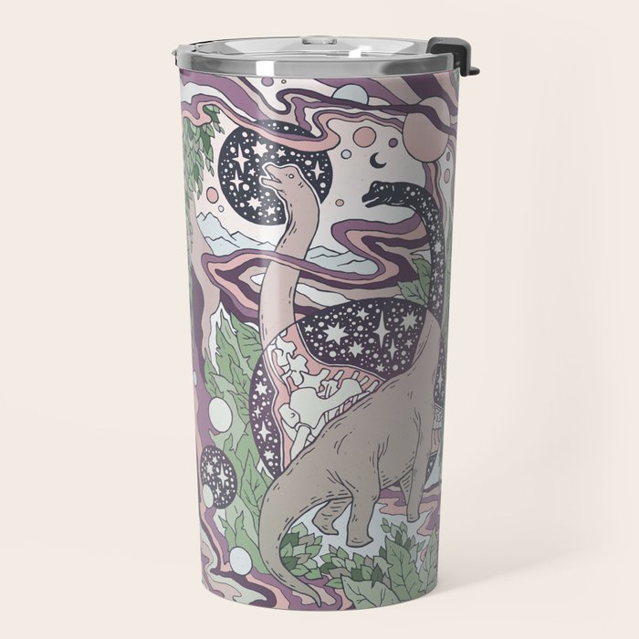 Jurassic Portal | Purple Haze Palette | Dinosaur Science Fiction Art Travel Mug Gallery Image 2