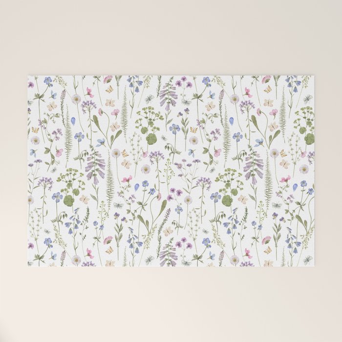 Hygge Summer Wildflowers Meadow Welcome Mat Gallery Image 1