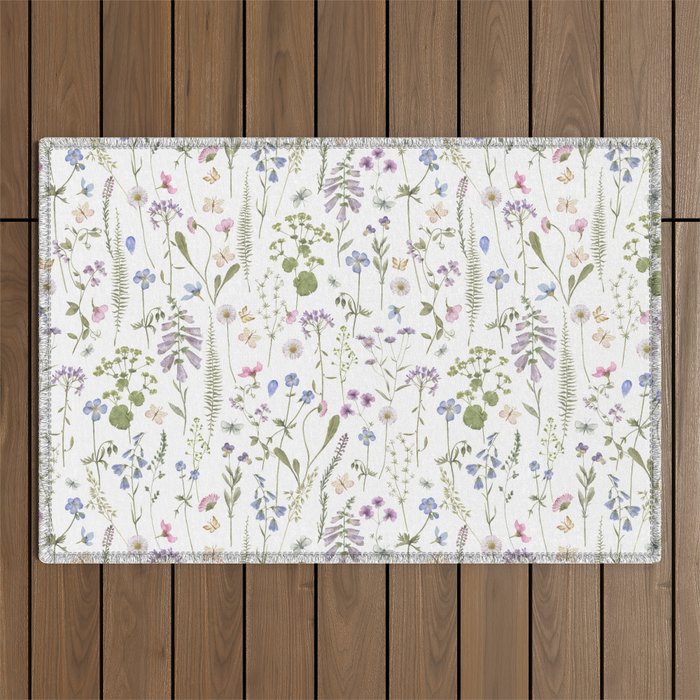Hygge Summer Wildflowers Meadow Outdoor Rug Gallery Image 1