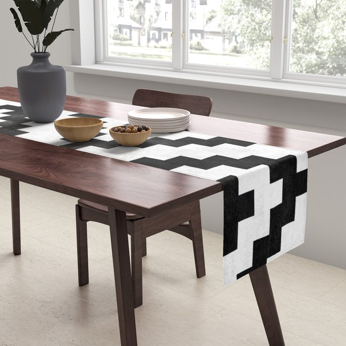 Urban Tribal Pattern No.16 - Aztec - Concrete and Wood Table Runner Gallery Image 2