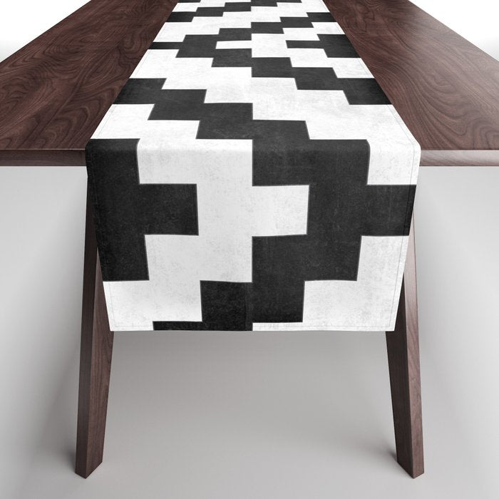 Urban Tribal Pattern No.16 - Aztec - Concrete and Wood Table Runner Gallery Image 1