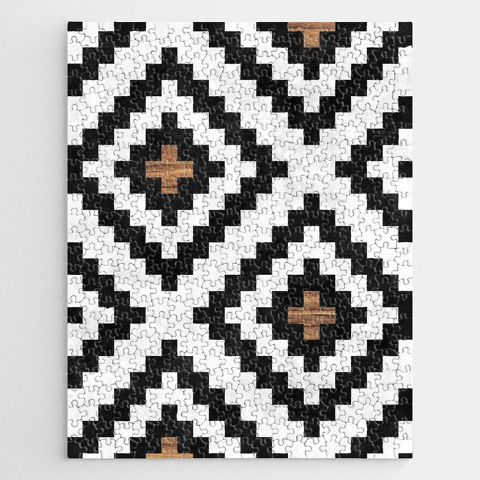 Urban Tribal Pattern No.16 - Aztec - Concrete and Wood Jigsaw Puzzle Gallery Image 1