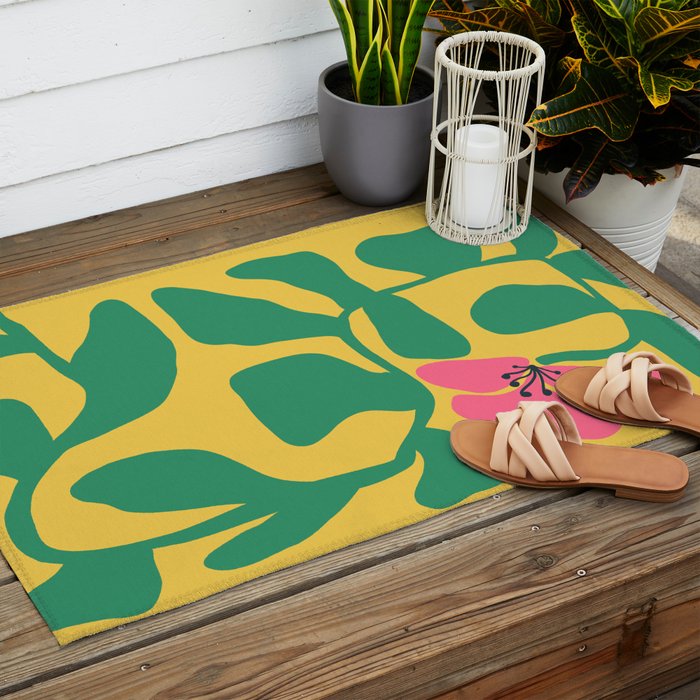 Midcentury Hibiscus 2 Outdoor Rug Gallery Image 2