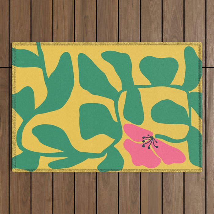 Midcentury Hibiscus 2 Outdoor Rug Gallery Image 1
