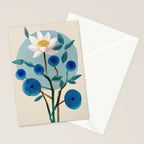 Stylized Lotus Flower Art Stationery Card Gallery Image 2