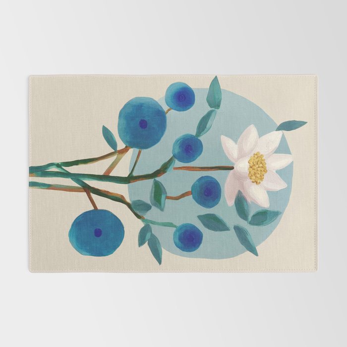 Stylized Lotus Flower Art Rug Gallery Image 2