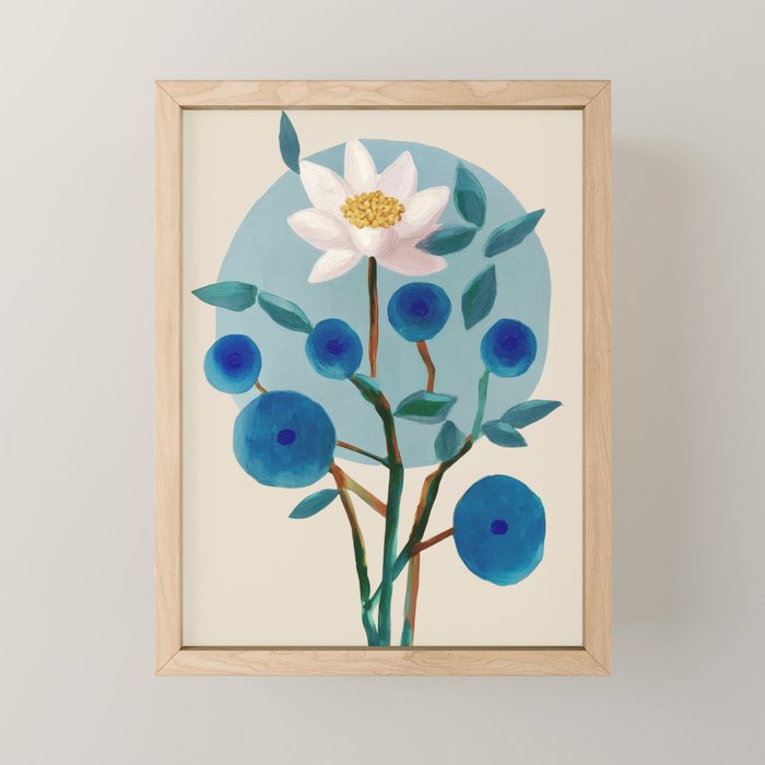 Stylized Lotus Flower Art Mini Art Print Gallery Image 1