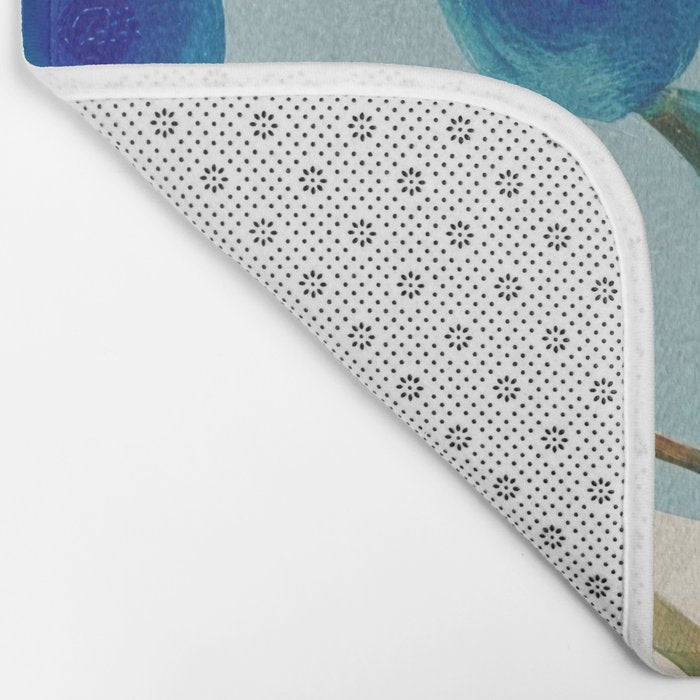 Stylized Lotus Flower Art Bath Mat Gallery Image 2