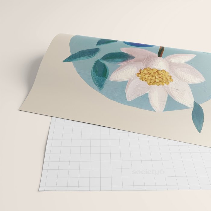 Stylized Lotus Flower Art Wrapping Paper Gallery Image 2