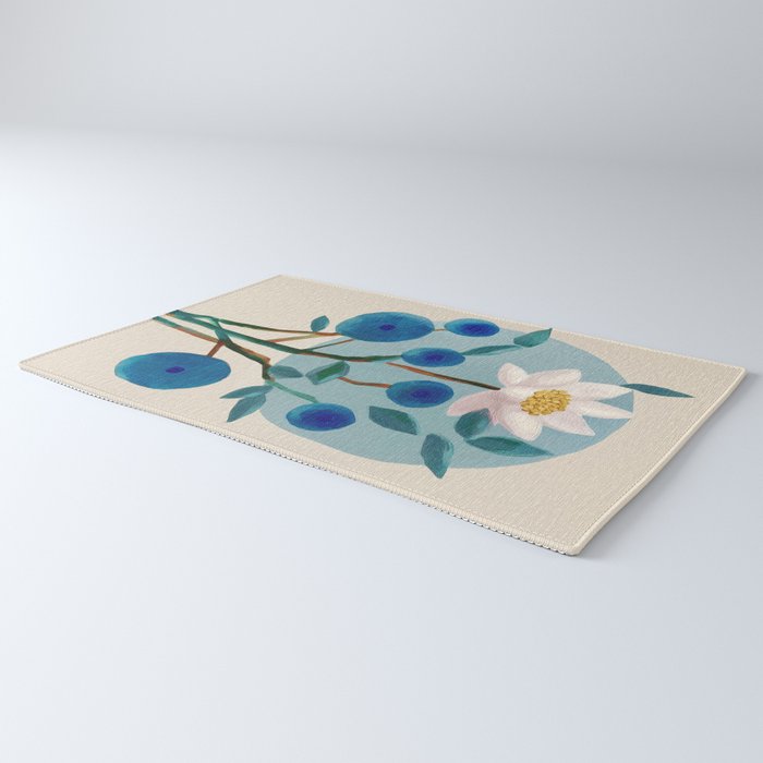 Stylized Lotus Flower Art Rug Gallery Image 3